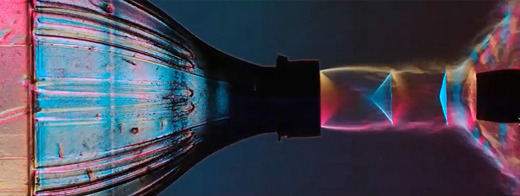 Mach Diamonds Schlieren Imaging